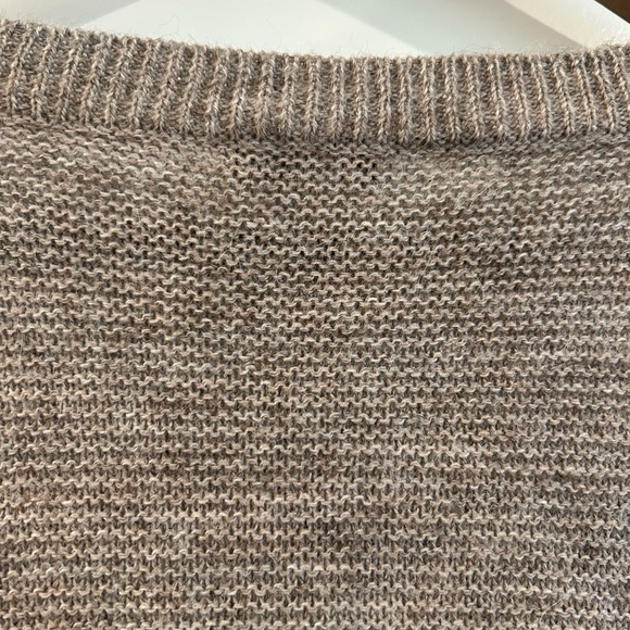 J Crew Alpaca Sequin V Neck Sweater Tan Black Size XL - Picture 7 of 10